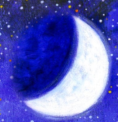рисунок растущей луны
